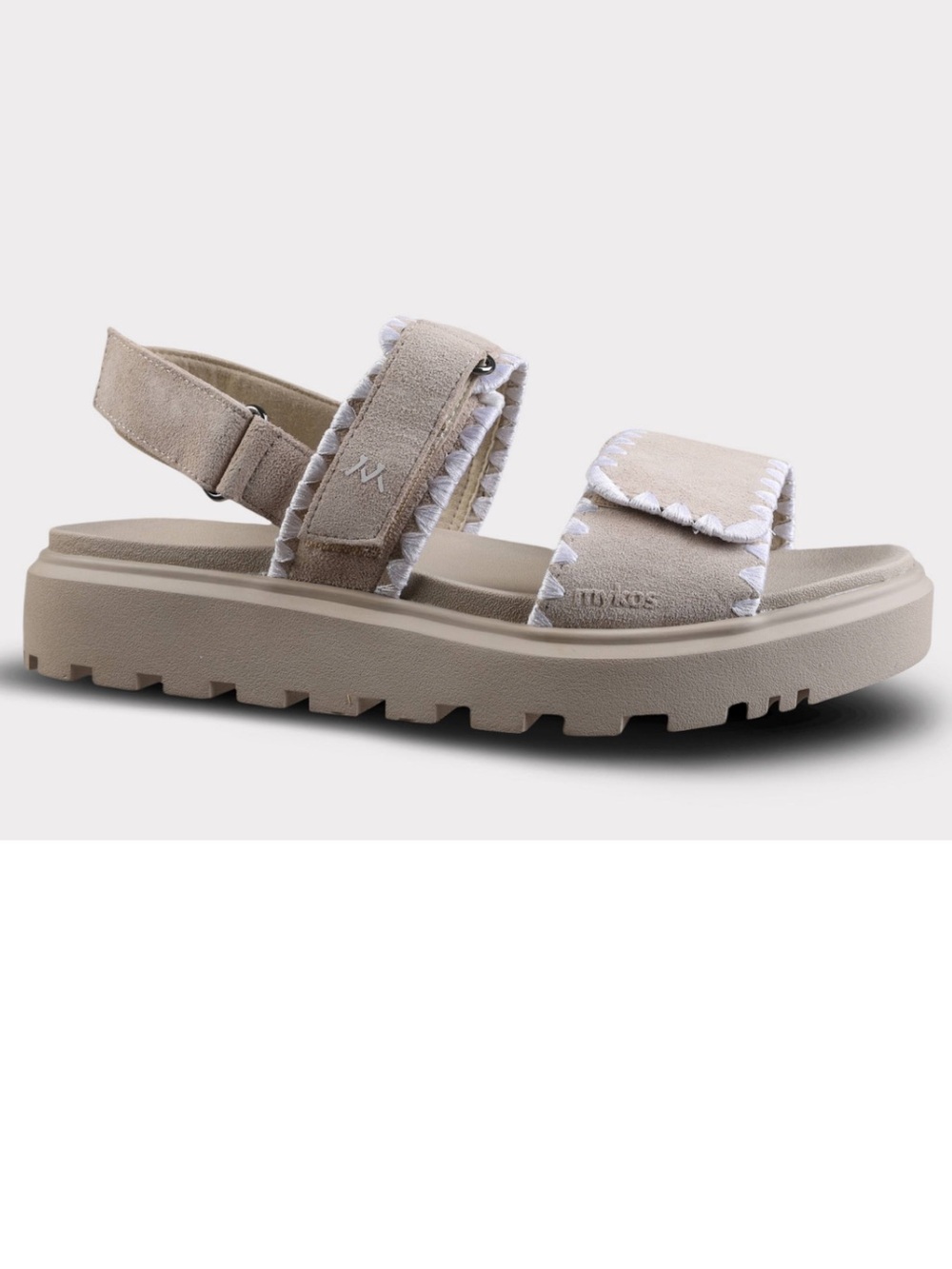 Beige Women's Chunky Strap Sandals